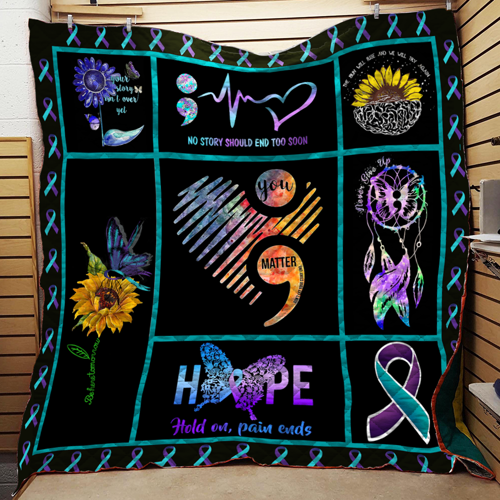 Suicide prevention Quilt Blanket