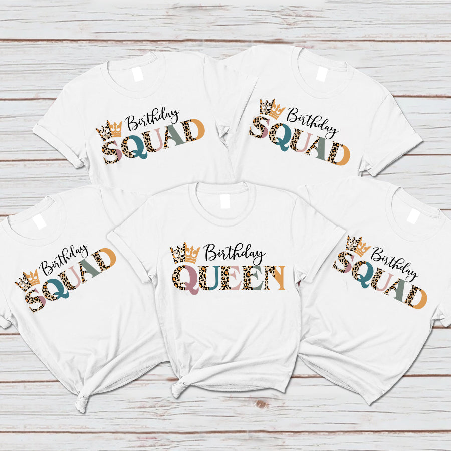 Squad Birthday Shirt Ideas, Birthday Squad Shirt, Birthday Squad Shirts For Friends, Birthday Queen Shirt, Leopard Birthday Shirt, Birthday Squad Shirts For Family, Birthday Squad