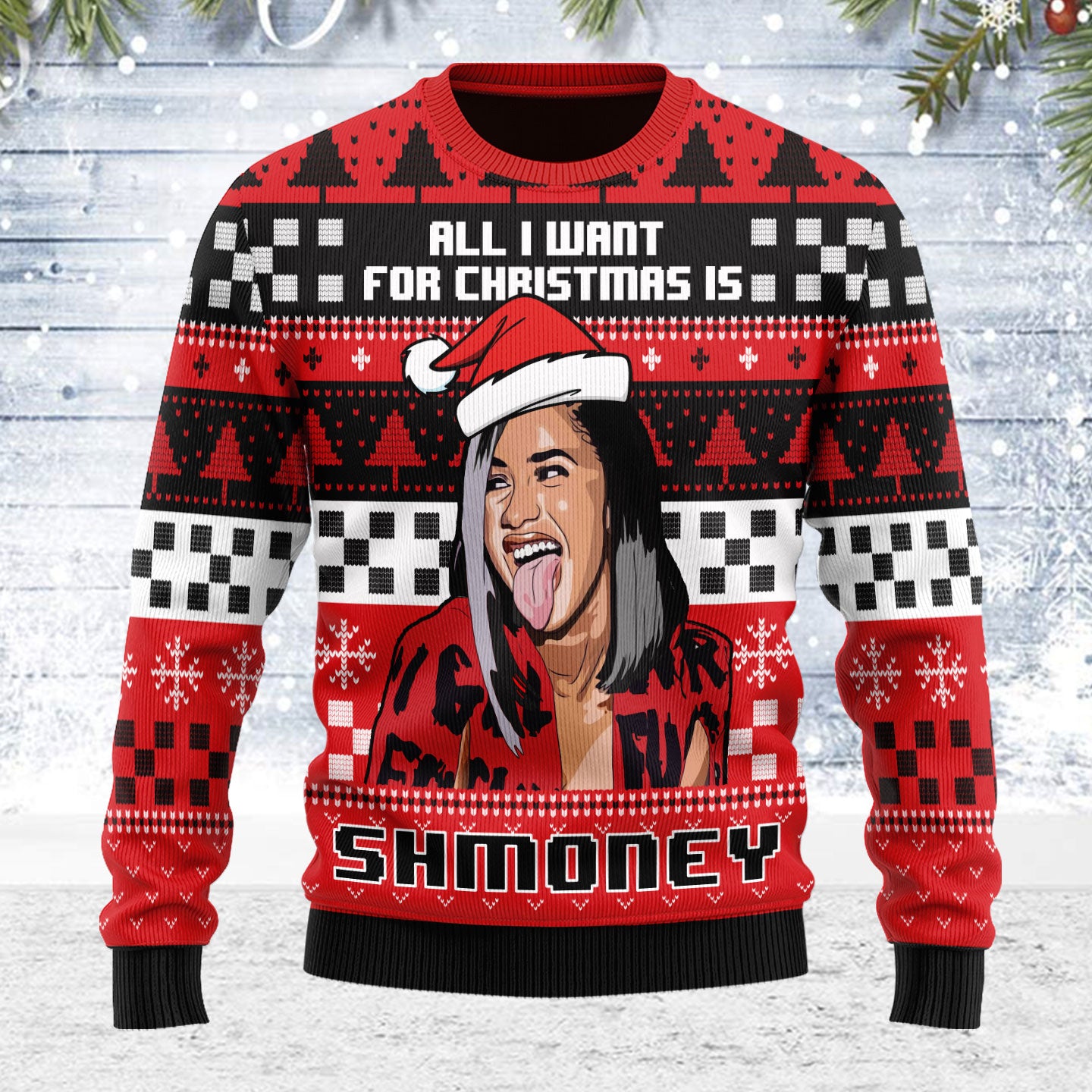 Customspig Ugly Christmas Sweater All I Want For Christmas Is Some Money 3D Apparel