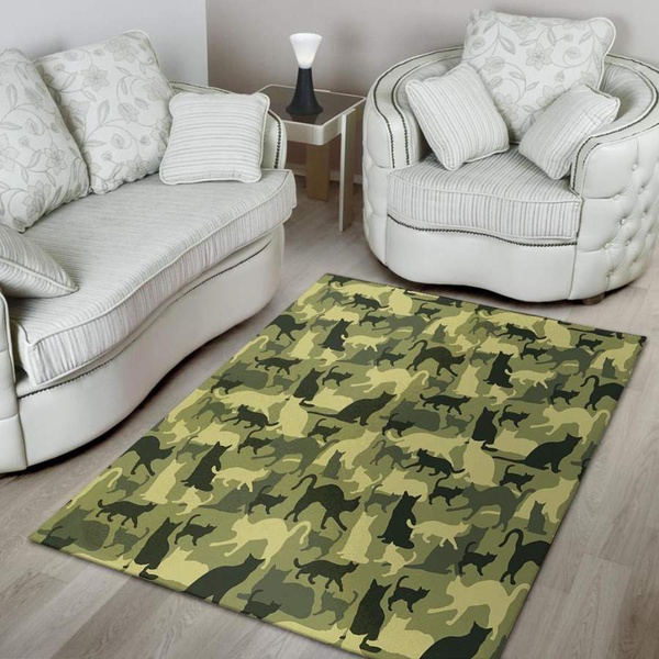 Cat Camouflage Print Area Rug