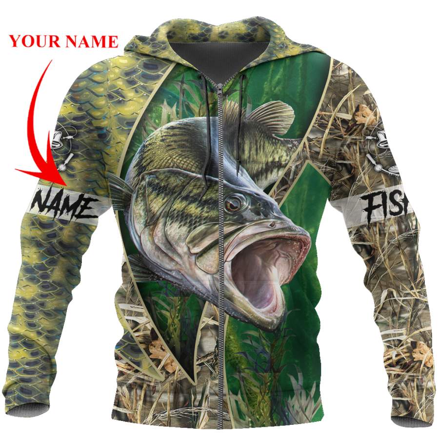 Bass waiting fishing Customize Skin Camo Sport 3d all over printed shirts for fisher TR0505201