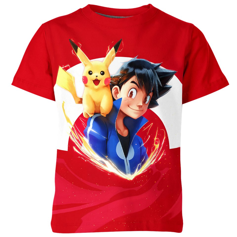 Ash Ketchum And Pikachu From Pokemon Shirt