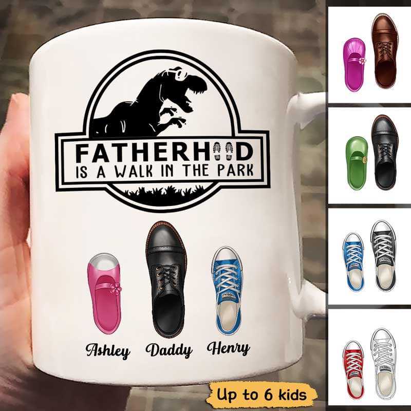 Fatherhood Walk In The Park Gift For Dad Personalized Mug