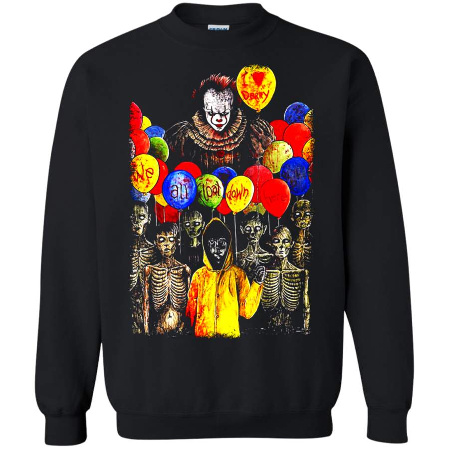 AGR IT Pennywise I Love Derry We All Float Down Here Stephen King Sweatshirt