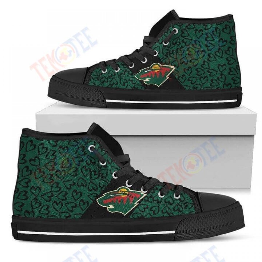 Mens Womens Perfect Cross Color Absolutely Nice Minnesota Wild High Top Shoes TMT837