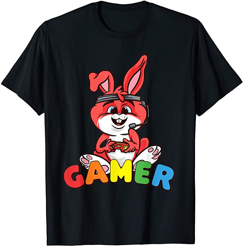 Cute Easter Bunny Gamer Rabbit for a gaming Fan T-Shirt