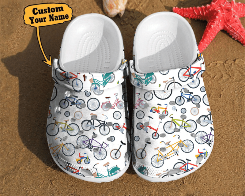 Bicycle – Bicycle Gift For Cyclist Pattern Birthday Gifts Clog Shoes For Men And Women