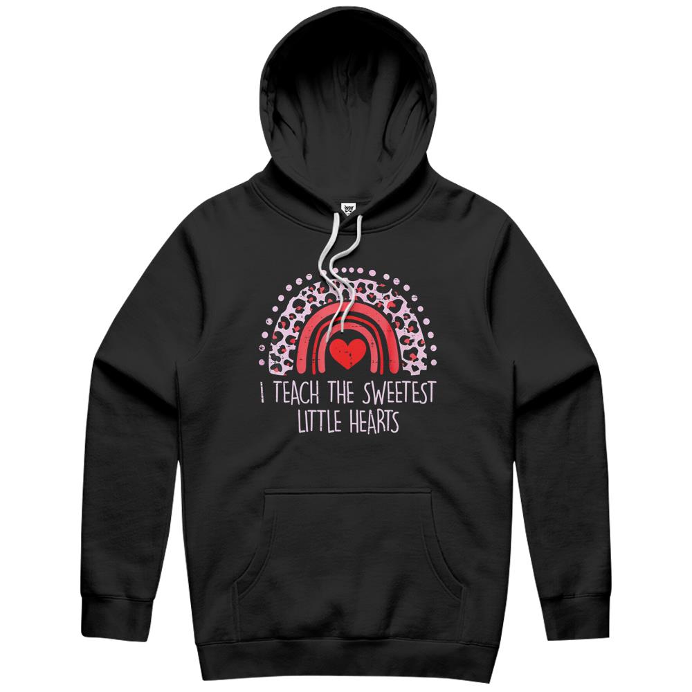 I Teach The Sweetest Hearts Rainbow Teacher Valentines Day Gift Hoodie