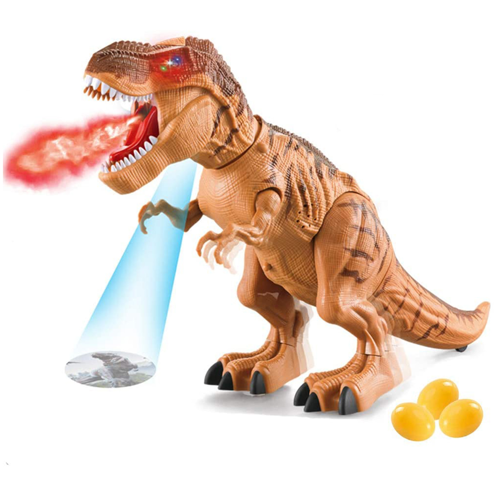 Electronic Dinosaur Toy Simulated Flame Spray Tyrannosaurus T-Rex Walking Dinosaur Toy Water Spray Red Light & Realistic Sounds alx