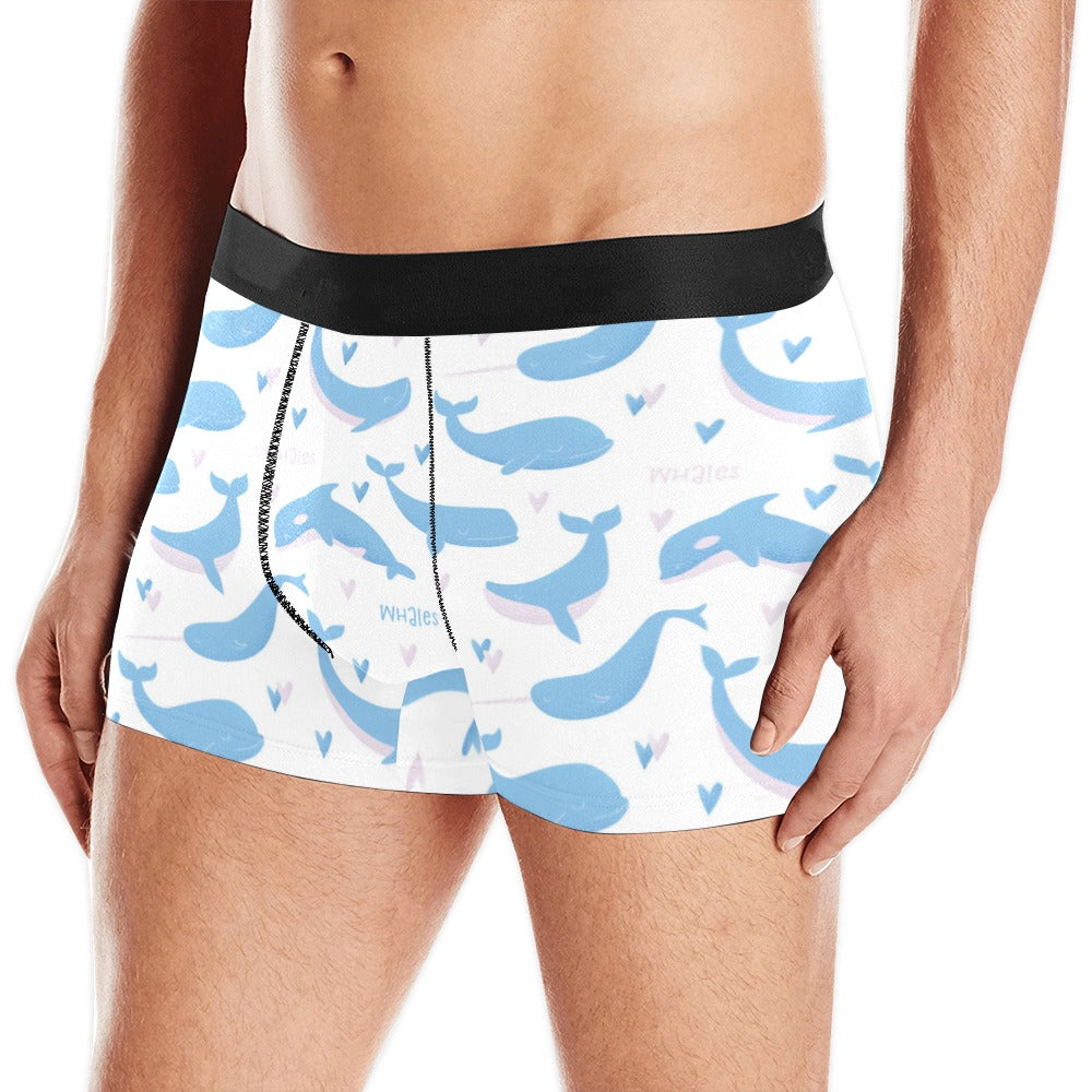 Blue Whale Pattern Men’S All Over Print Boxer Briefs Men’S Underwear