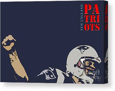 4 New England Patriots Original Typography Football Team Pablo Franchi Canvas Print