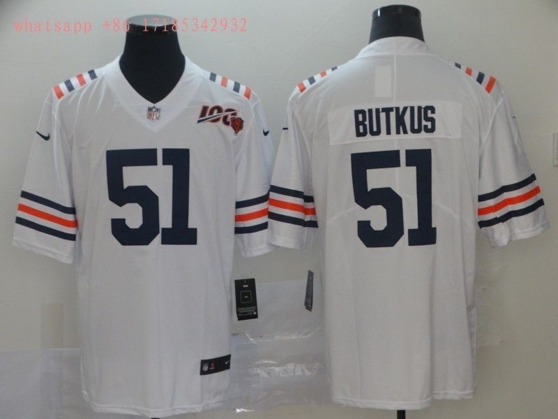 Chicago Bears Dick Butkus #51 NFL 100 2020 White Jersey Jersey