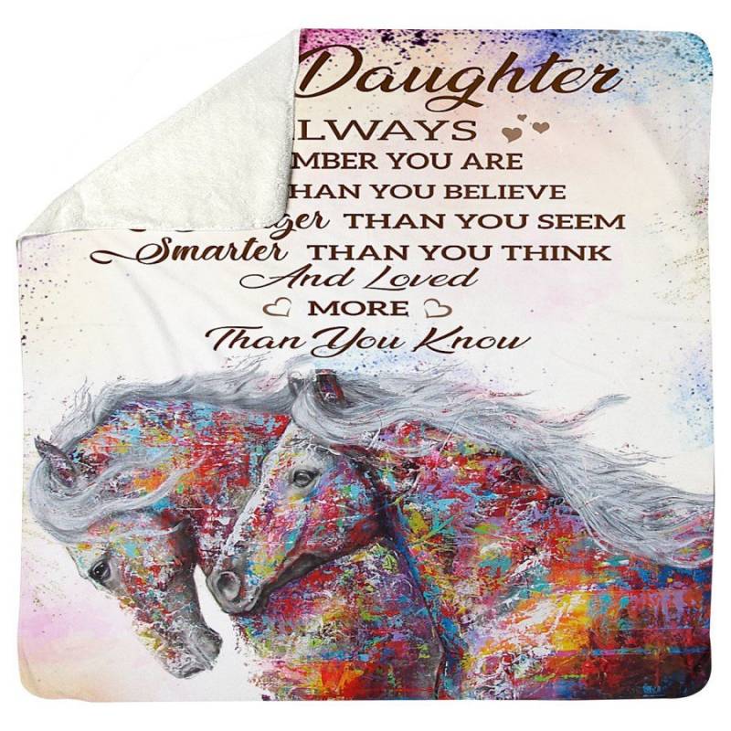 To My Daughter Stronger Smarter And Loved More Than You Know Sherpa Blanket