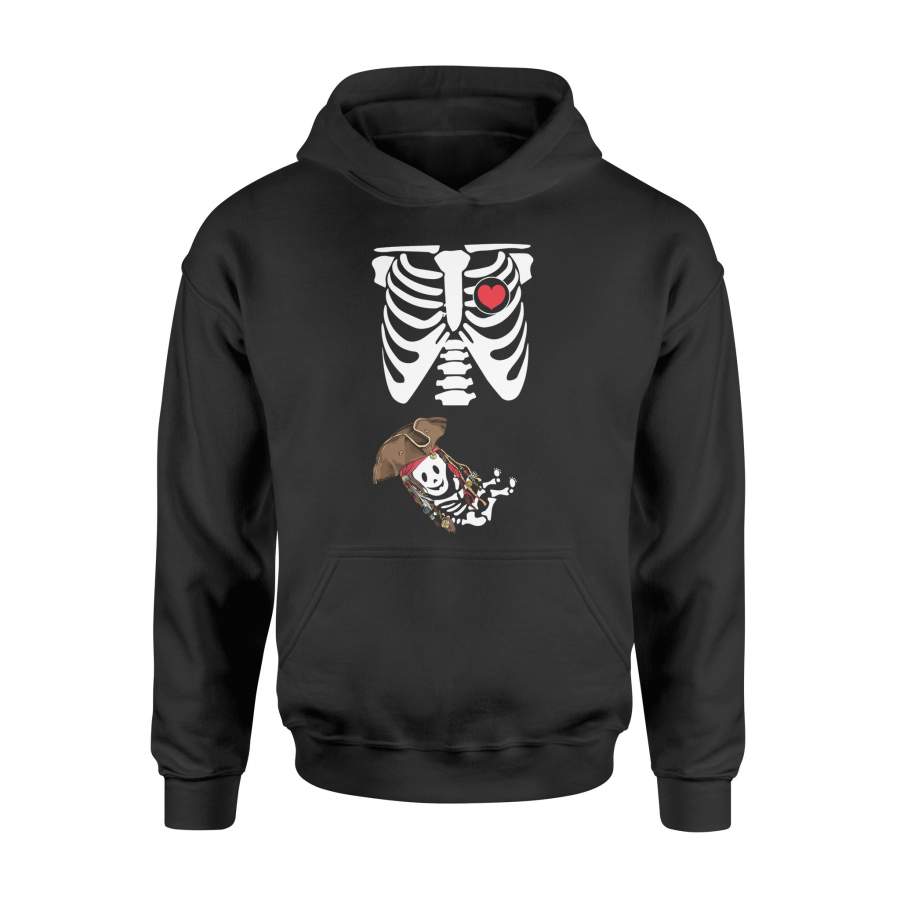 Baby Pregnant Skeleton Xray Halloween Pirate Boys Halloween Hoodie