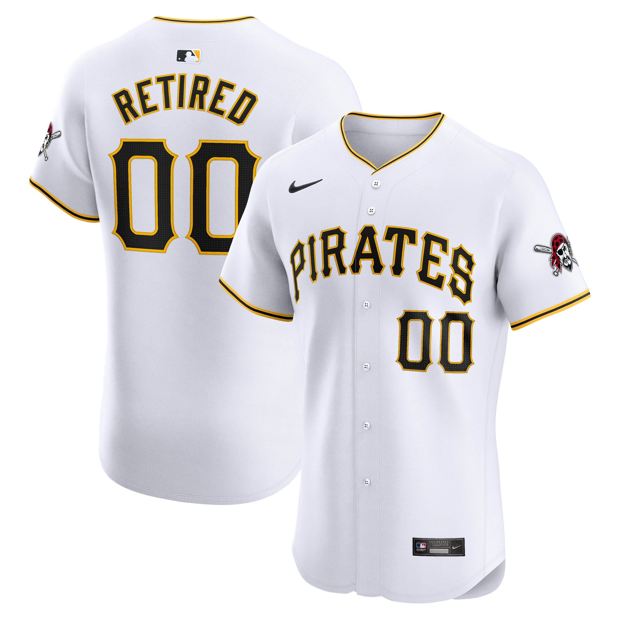 Pittsburgh Pirates Home Elite Pick-A-Player Retired Roster Jersey – White