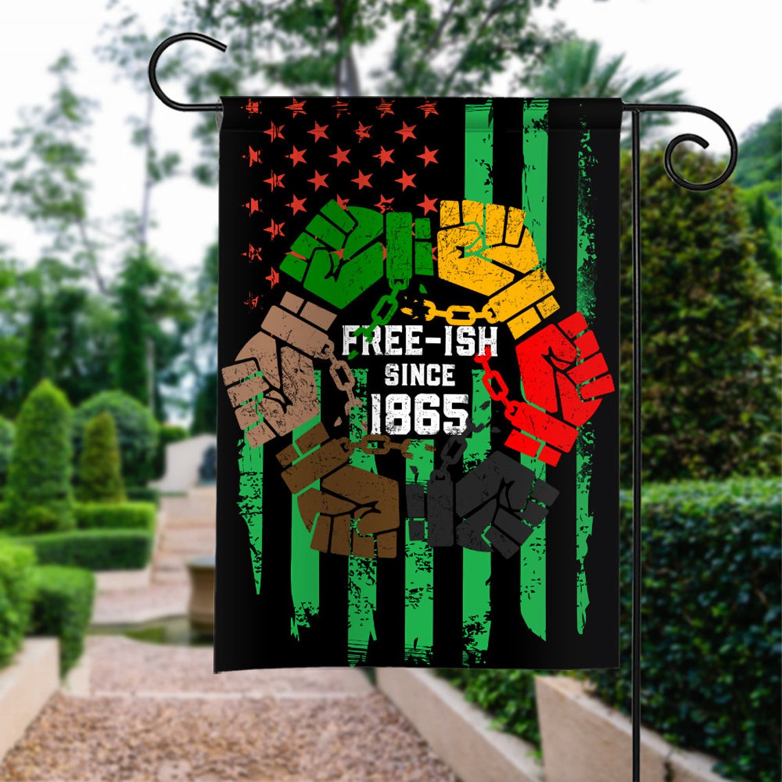 Juneteenth African Flag, Black Lives Matter Flag, Black Freedom Flag, Juneteenth Flag, African American Civil Rights Lawn Yard Decor Pg009