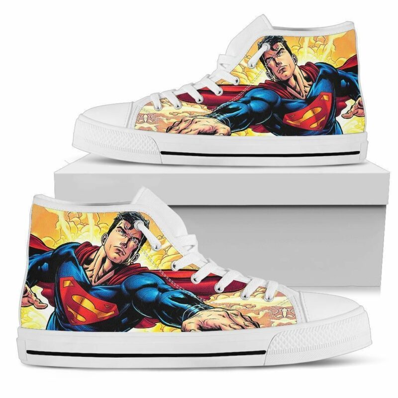 Superman Sneakers Comic High Top Shoes Fan  High Top Shoes - By Teeshirtsummer
