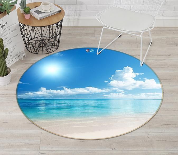 3D Blue Sea Scenery 43 Round Rug – Round Carpet Home Decor