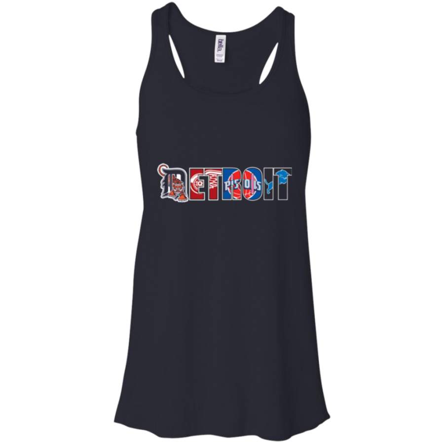 Detroit Lions Detroit Tigers Detroit Pistons Detroit Red Wings shirt Racerback Tank T-Shirt