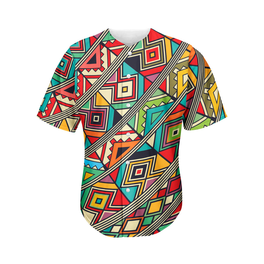 Retro African Ethnic Tribal Print Men’S Baseball Jersey 3D Print