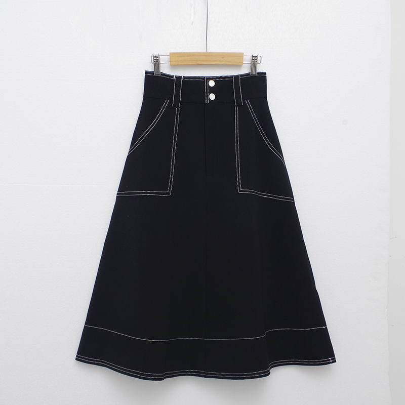 Vintage High Waist Black Long Skirts Women Korean A Line Pleated Skirt Office Lady Skirt Large Size 2022 Summer Umbrella Skirt alx