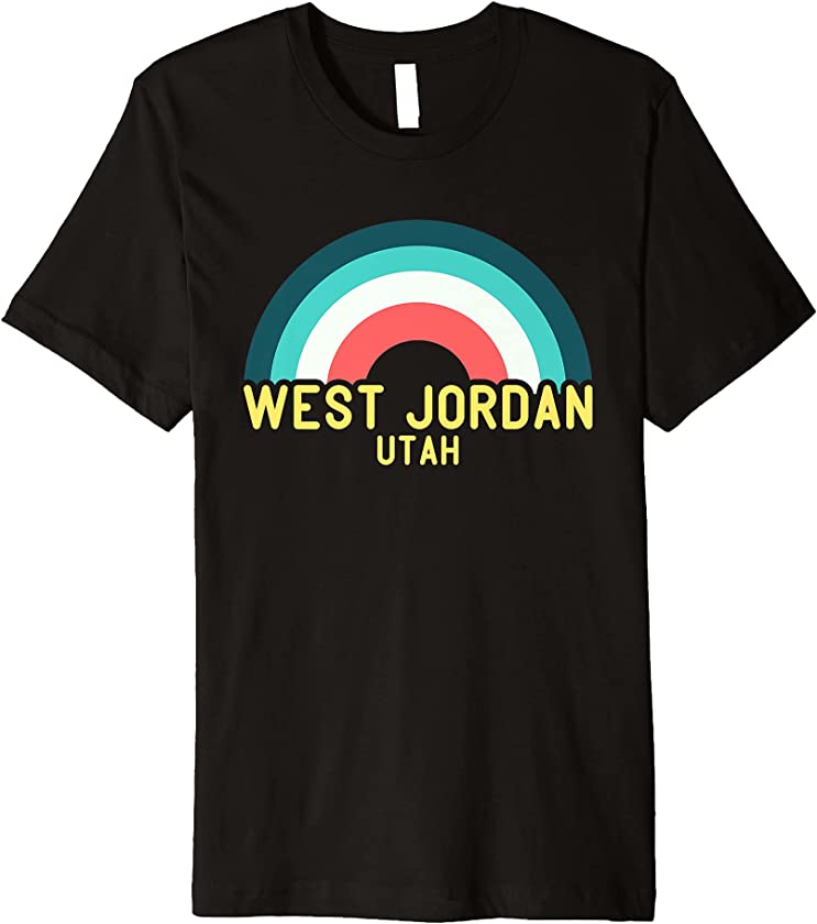 West Jordan Utah Vintage Retro Rainbow Premium T-Shirt