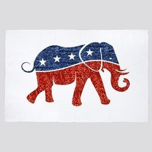 Glitter Print Republican Elephant Rug TTVNZXM DNNTVN