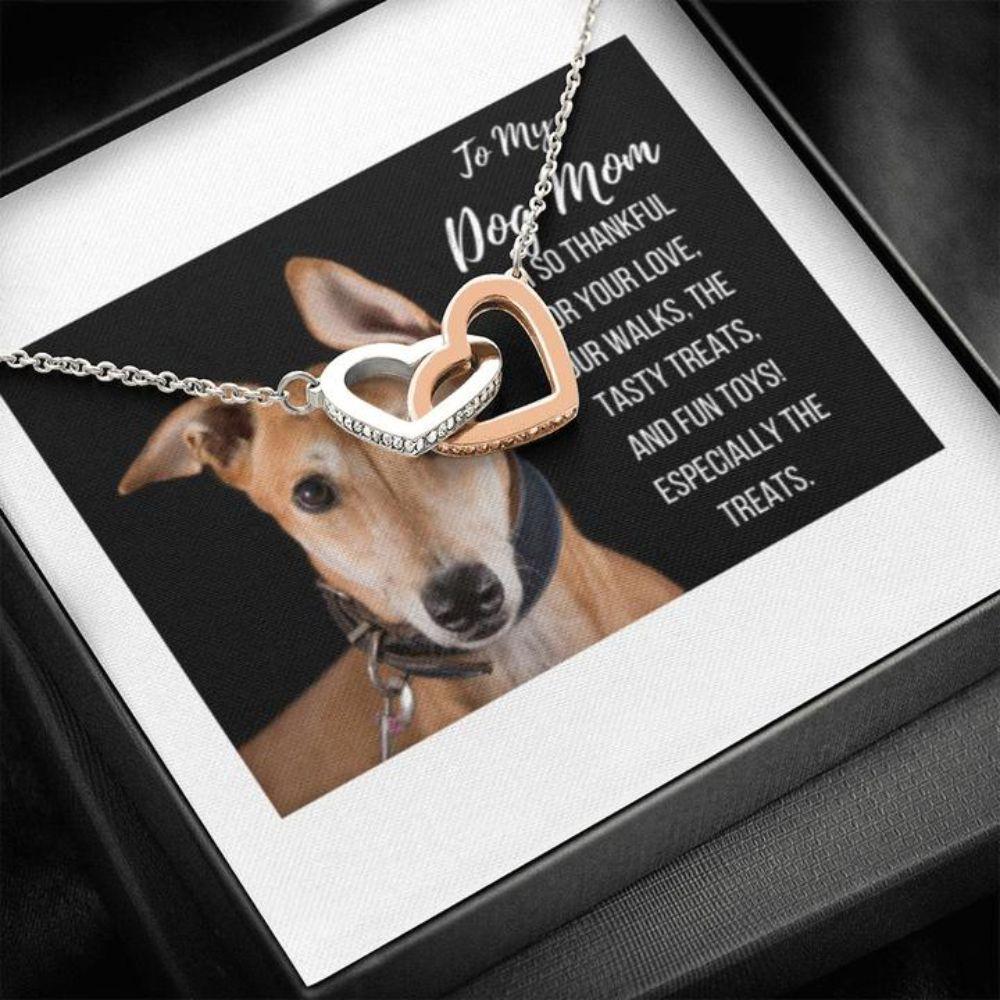 Dog Happy Holidays Gift Greyhound Dog Mom Necklace – Mother Two Hearts Necklace 0921
