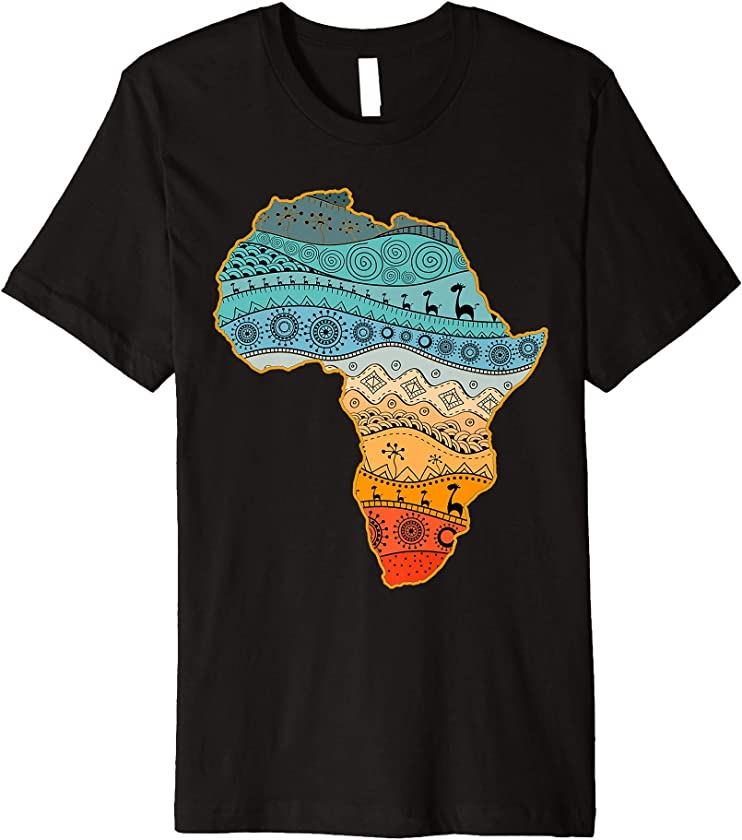 Traditional Ethnic pride African map Dashiki Pattern Premium T-Shirt