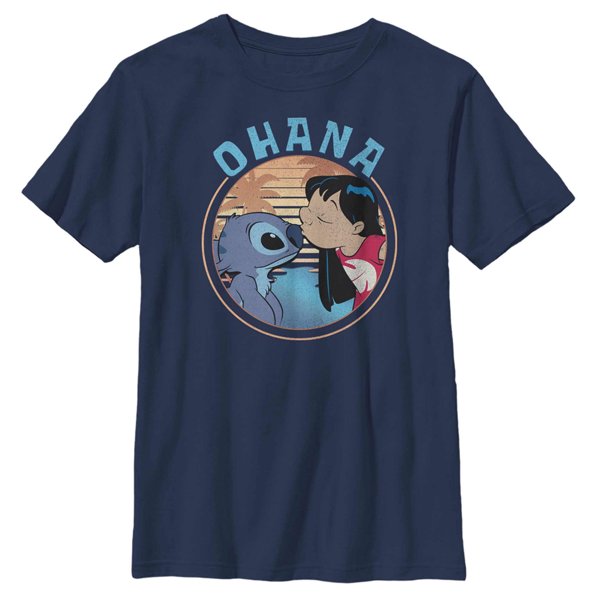 Boy’S Lilo & Stitch Ohana And A Kiss T-Shirt