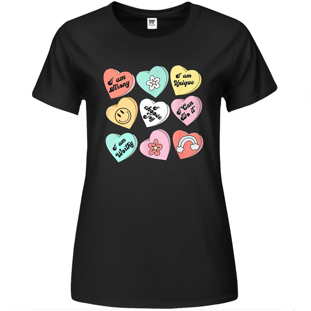 Candy Heart Positive Conversation Valentines Day Premium Womens T Shirts