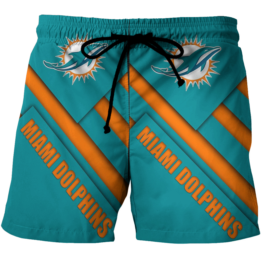 Miami Dolphins Logo Pattern 3 3D All Over Print Summer Beach Hawaiian Short