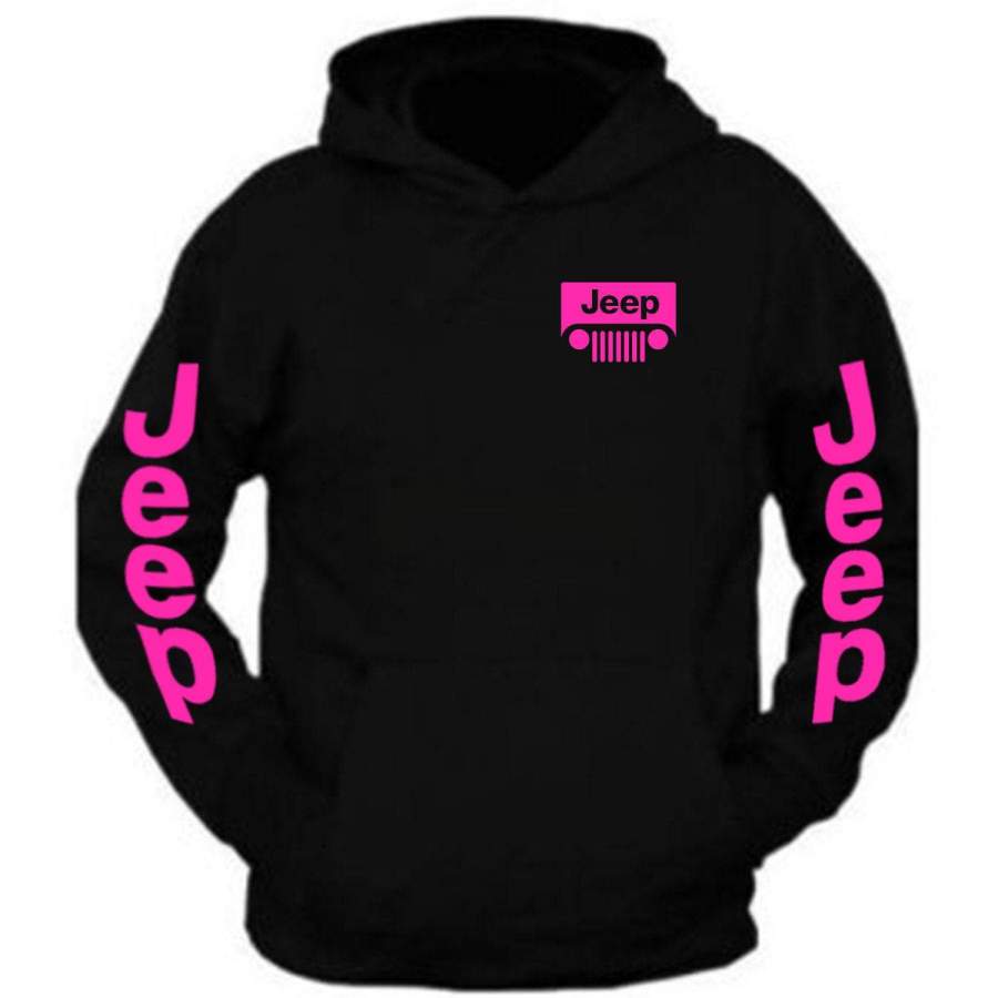 Jeep Girl Hooded Sweatshirt Neon Pink Hoodie Off Road Lt11