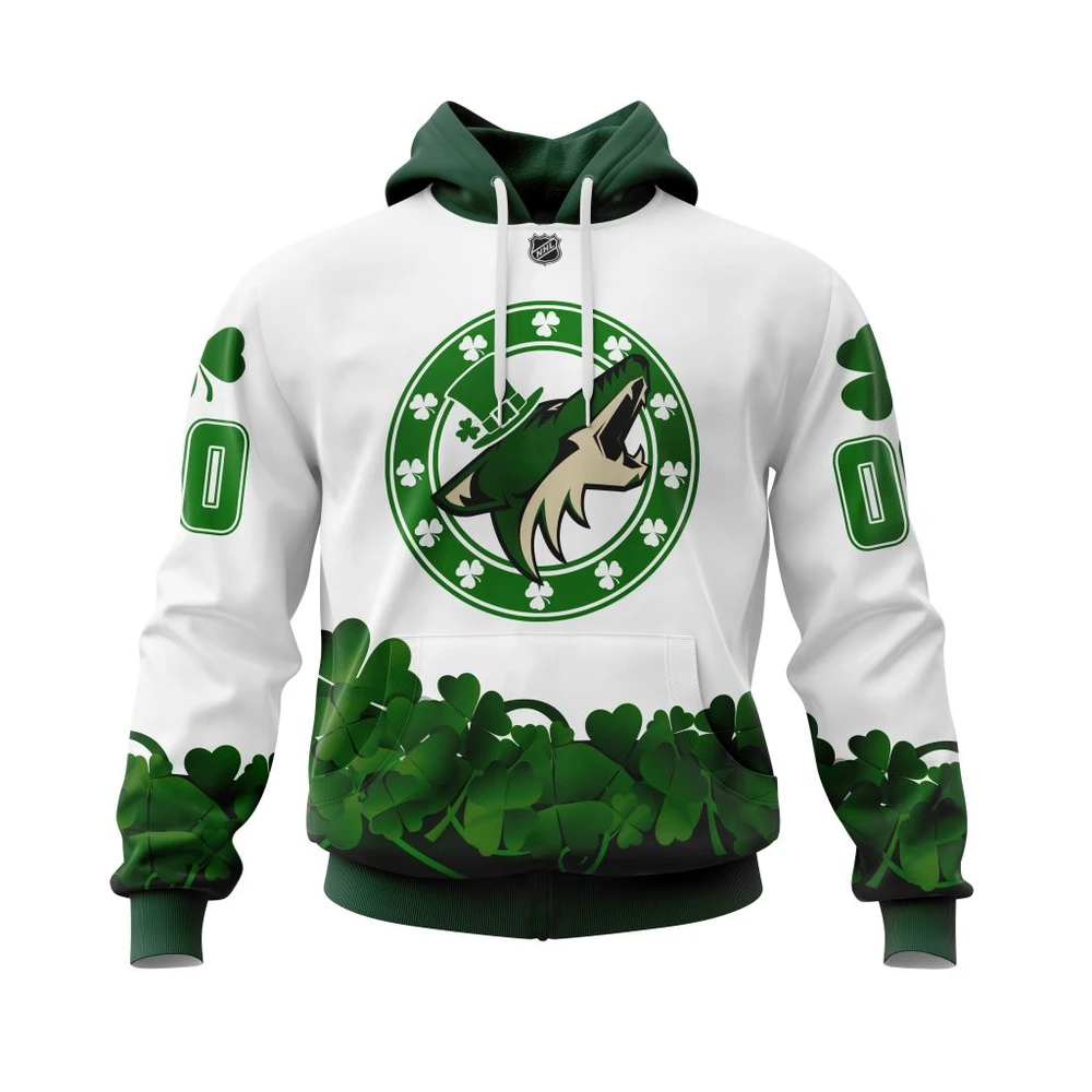 Hoodie Arizona Coyotes, Happy St.Patrick Days Jersey V0522 Qtnhl080524A3820Hd