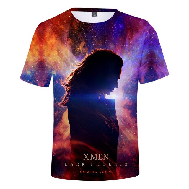 2019 Cosplay Costume X-Men: Dark Phoenix T-shirt Tops Men’s Women’s Jean Grey Shirts Tee for Adults Women Men Halloween Party