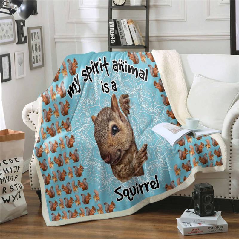 Squirrel Is My Spirit Animal CLH2312380F Sherpa Fleece Blanket