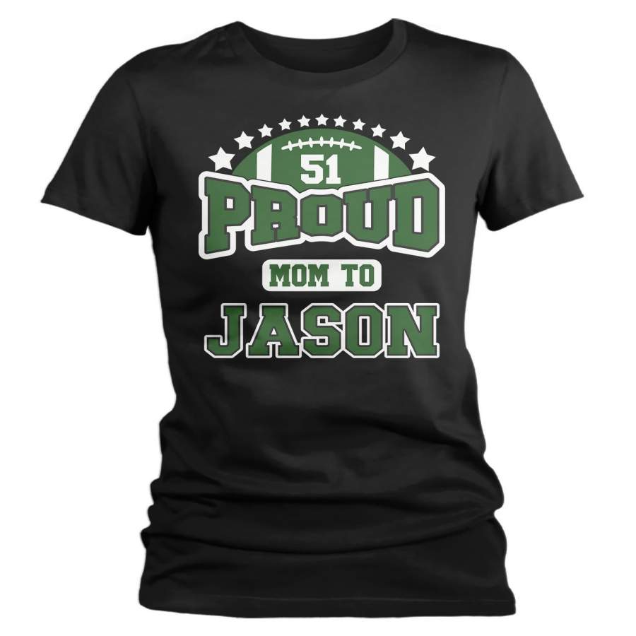 Women’s Personalized Football T Shirt Proud Football Shirts Football Mom Shirt Football Grandma Shirts Custom Football Shirts
