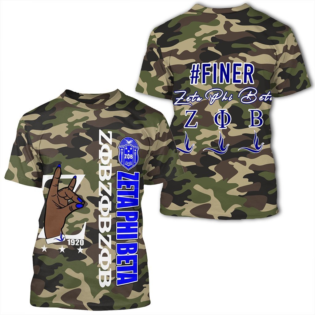 Sorority Tshirt – Zeta Phi Beta Camouflage Style Tshirt