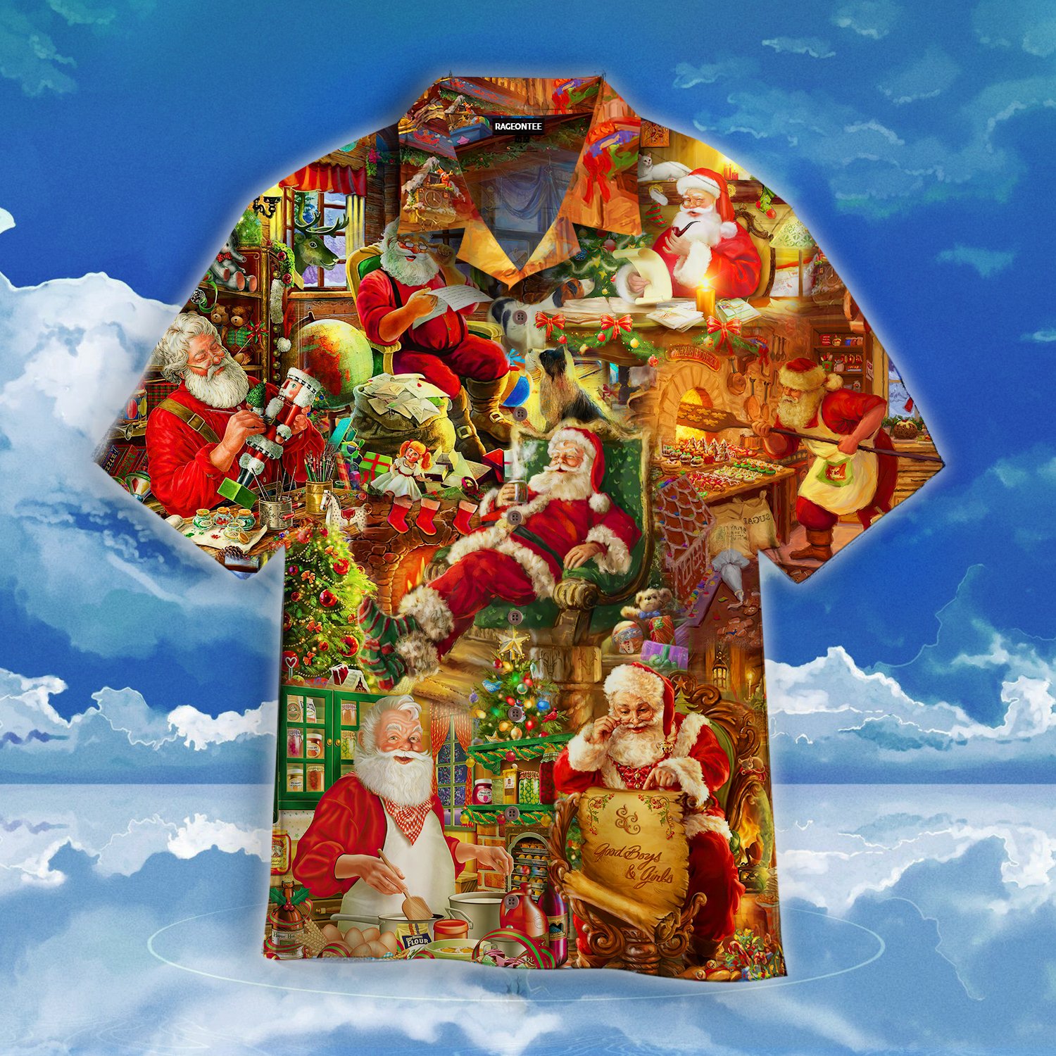 Santa Claus In Daily Life Christmas Hawaii Shirt For Men Women Adult Ha89096