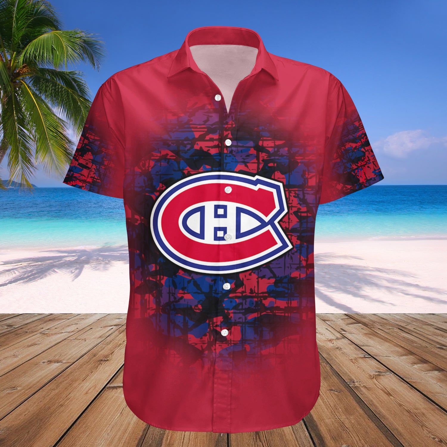 Montreal Canadiens Hawaii Shirt Camouflage Vintage – Nhl