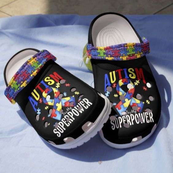 Copy Of Custom Name Autism Awareness Day Stitch Puzzle Pieces Crocs Crocband Clog