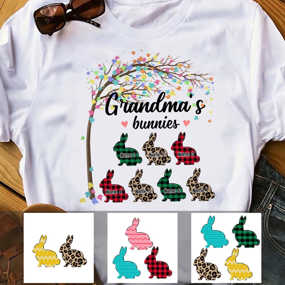 Personalized Mom Grandma Easter Bunny T Shirt FB261 95O36