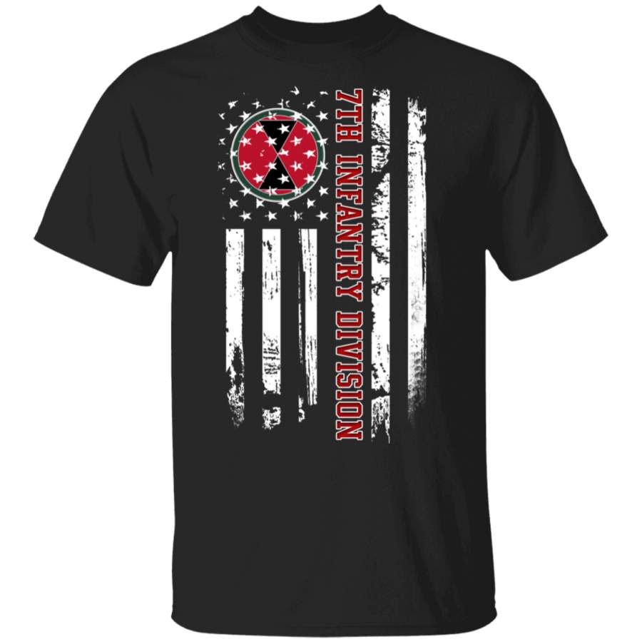 7th Infantry Division Veteran American Flag Father’s Day Veteran’s Day Tshirt