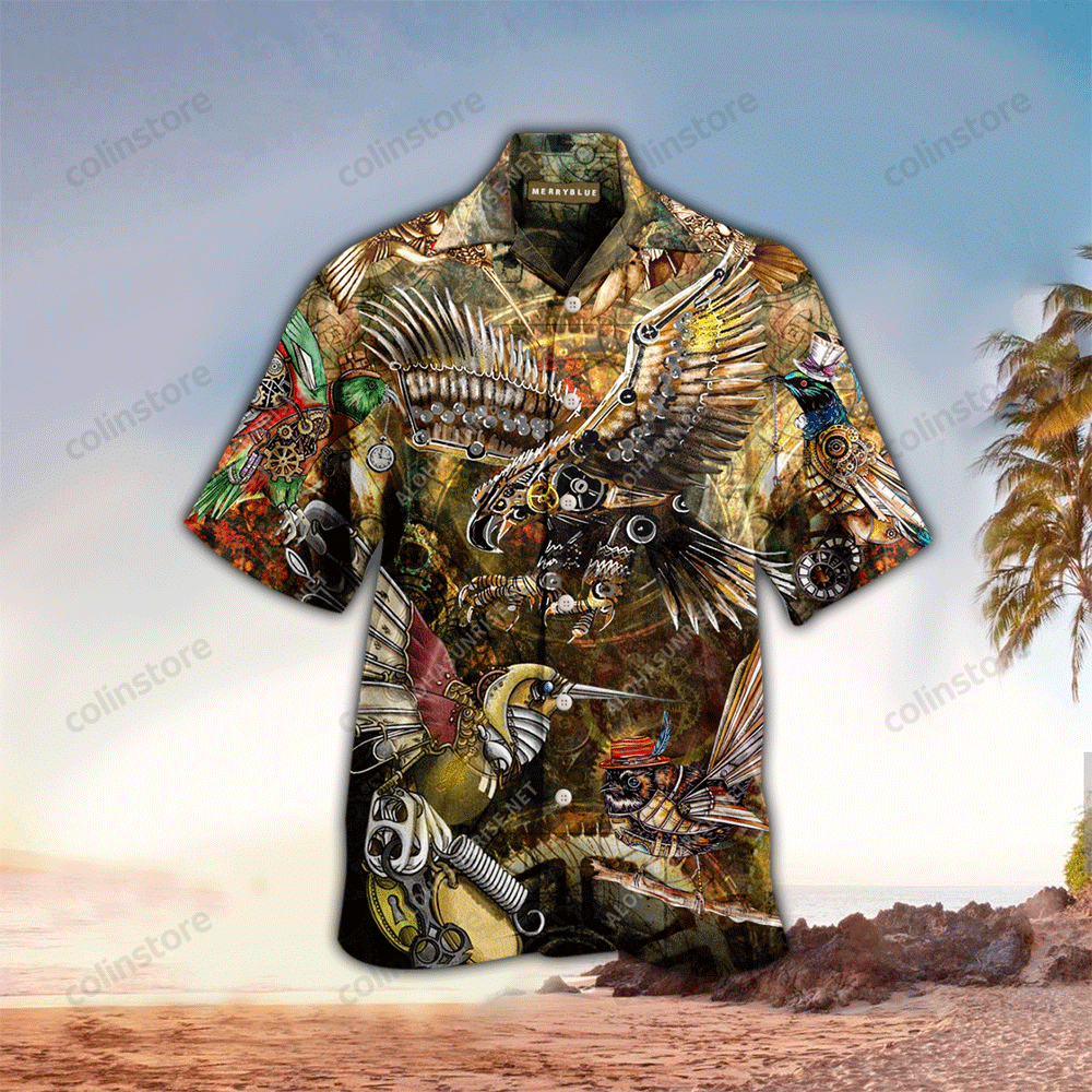 Soft Or Steampunk Birds Hawaii Shirt Aloha Ha94388