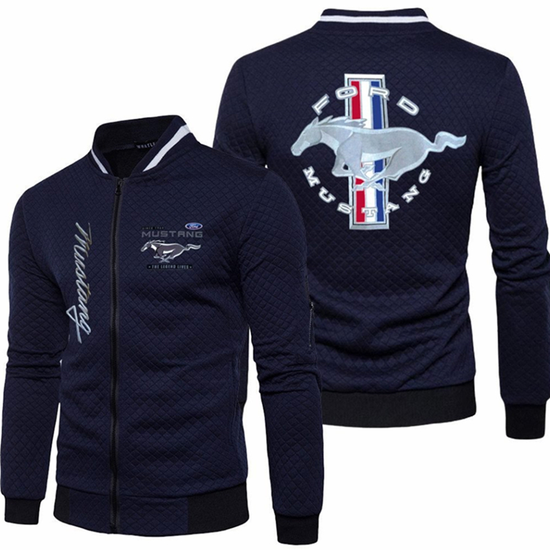 2022 New Mens Ford Mustang Jacket Spring Autumn Long Sleeve Fashion Sportswear Casual Zipper Hoody Male Sweatshirts alx