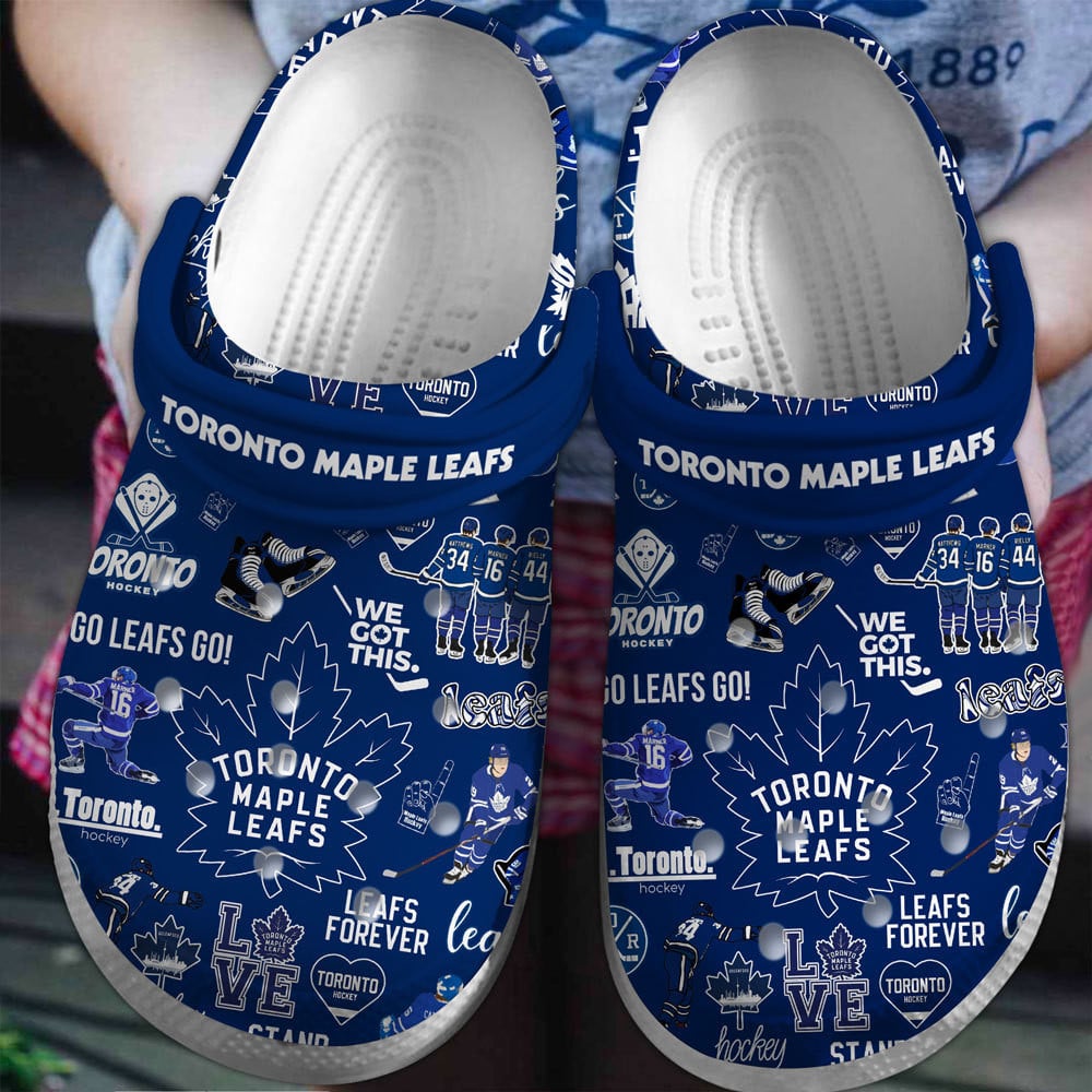 Toronto Maple Leafs Ice hockey team NHL Sport Crocs Clogs Crocband Shoes Comfortable For Men Women and Kids 2