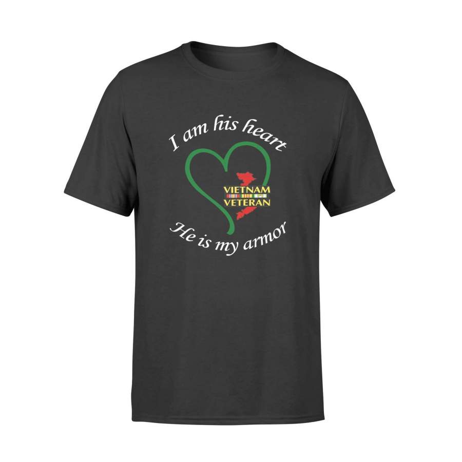 Vietnam Veteran – I am his heart – He is my armor – Premium T-shirt