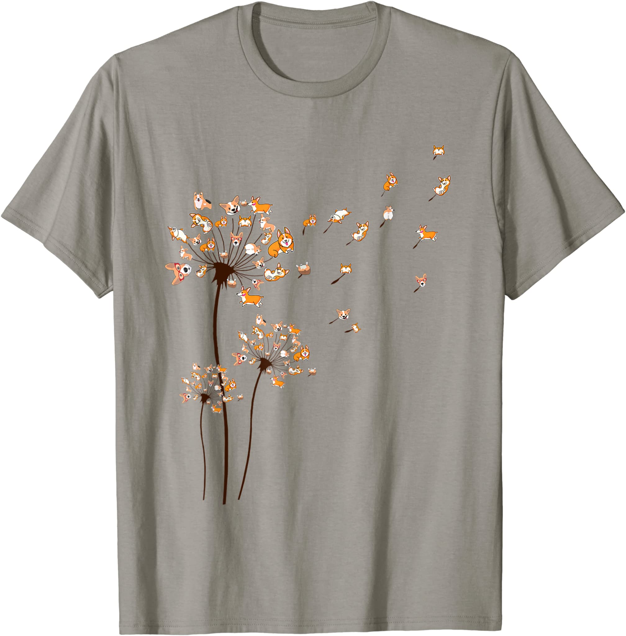 Corgi Flower Fly Dandelion Shirt Cute Dog Lover