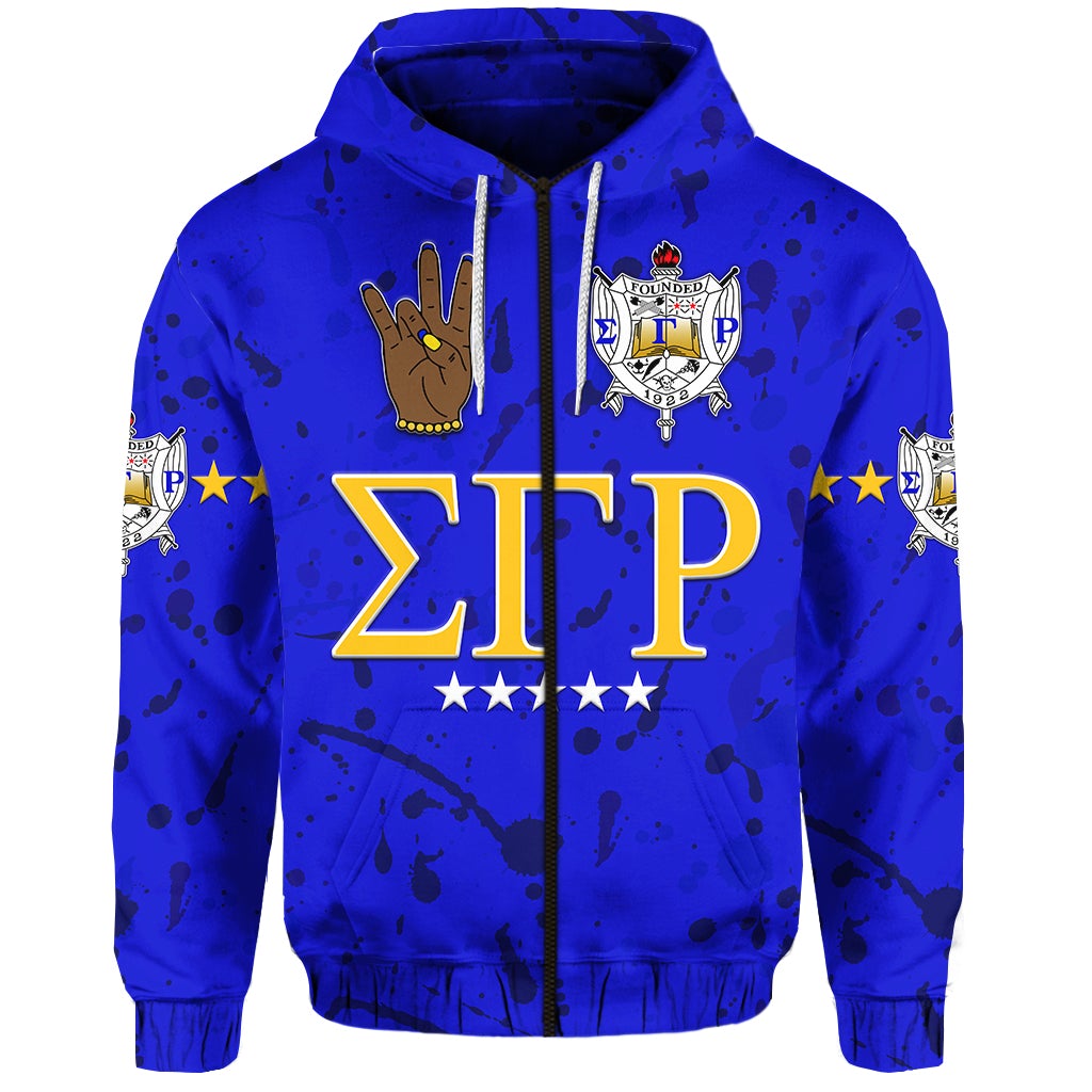 (Custom Personalised) Sigma Gamma Rho Hoodie Original Style Blue Lt8