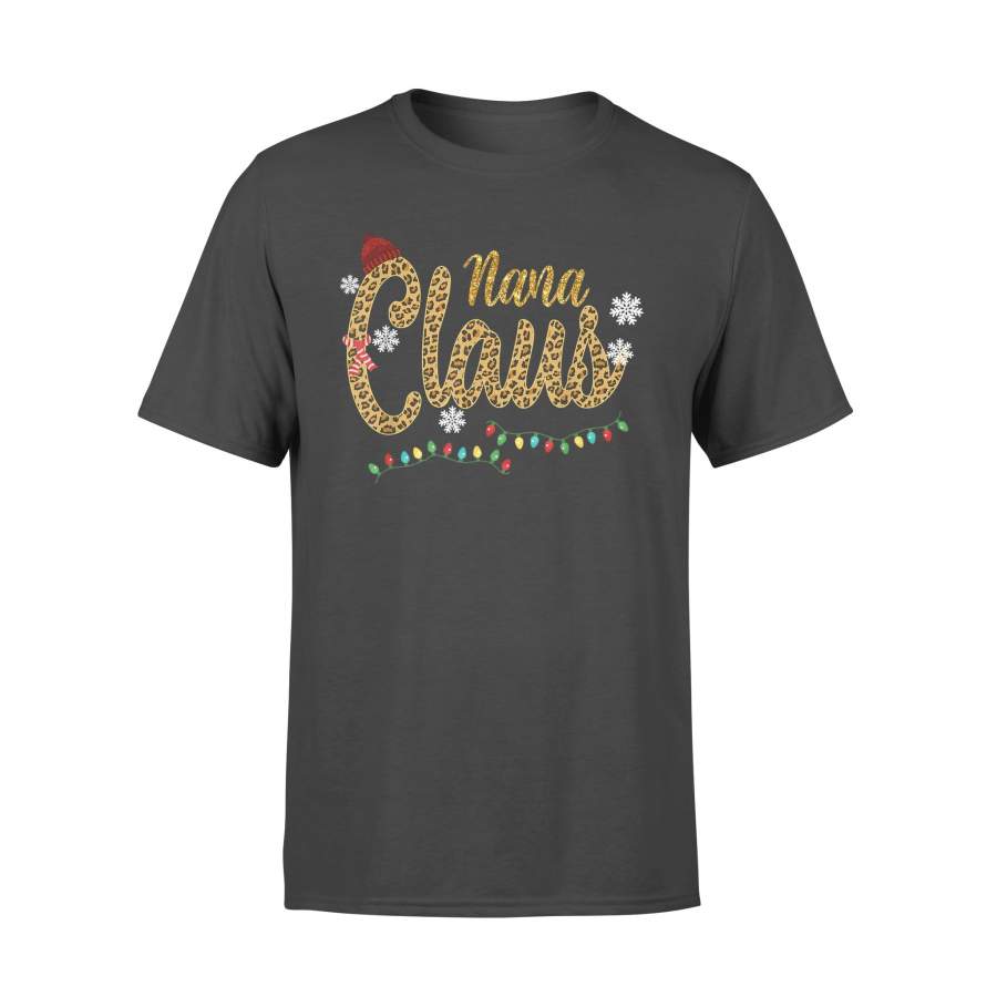 Nana Claus Leopard Christmas Funny Nana Gift For Mom Women T Shirt – Standard T-shirt